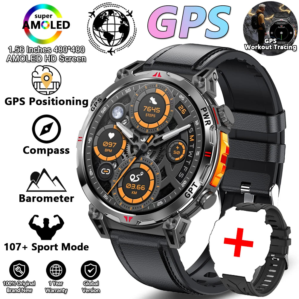 MONTRE CONNECTÉE MILITAIRE 2026 — ASSISTANT GPT, GPS MULTISATELLITE & ÉCRAN AMOLED