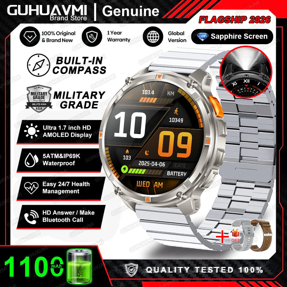 2025 MONTRE CONNECTÉE HT33 — AMOLED, APPELS BLUETOOTH & 100+ MODES SPORTIFS