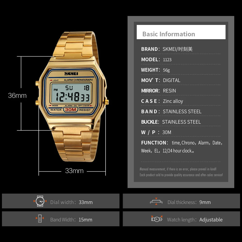 MONTRE DIGITALE RÉTRO SKMEI — ÉCRAN LCD & WATERPROOF