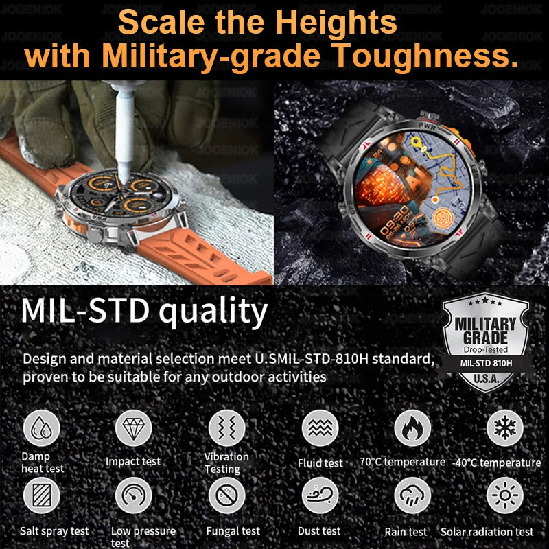 MONTRE CONNECTÉE MILITAIRE 2026 — ASSISTANT GPT, GPS MULTISATELLITE & ÉCRAN AMOLED