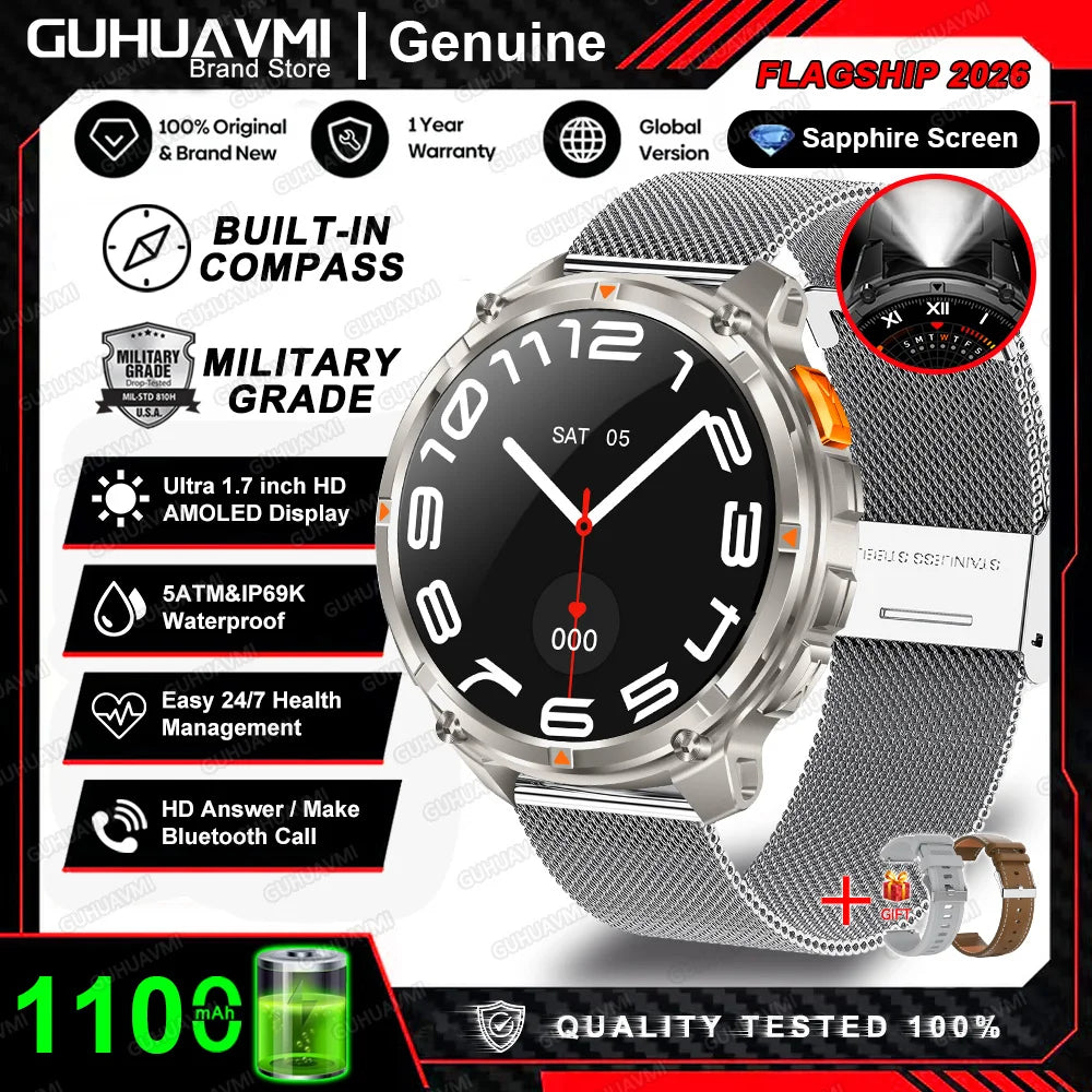 2025 MONTRE CONNECTÉE HT33 — AMOLED, APPELS BLUETOOTH & 100+ MODES SPORTIFS