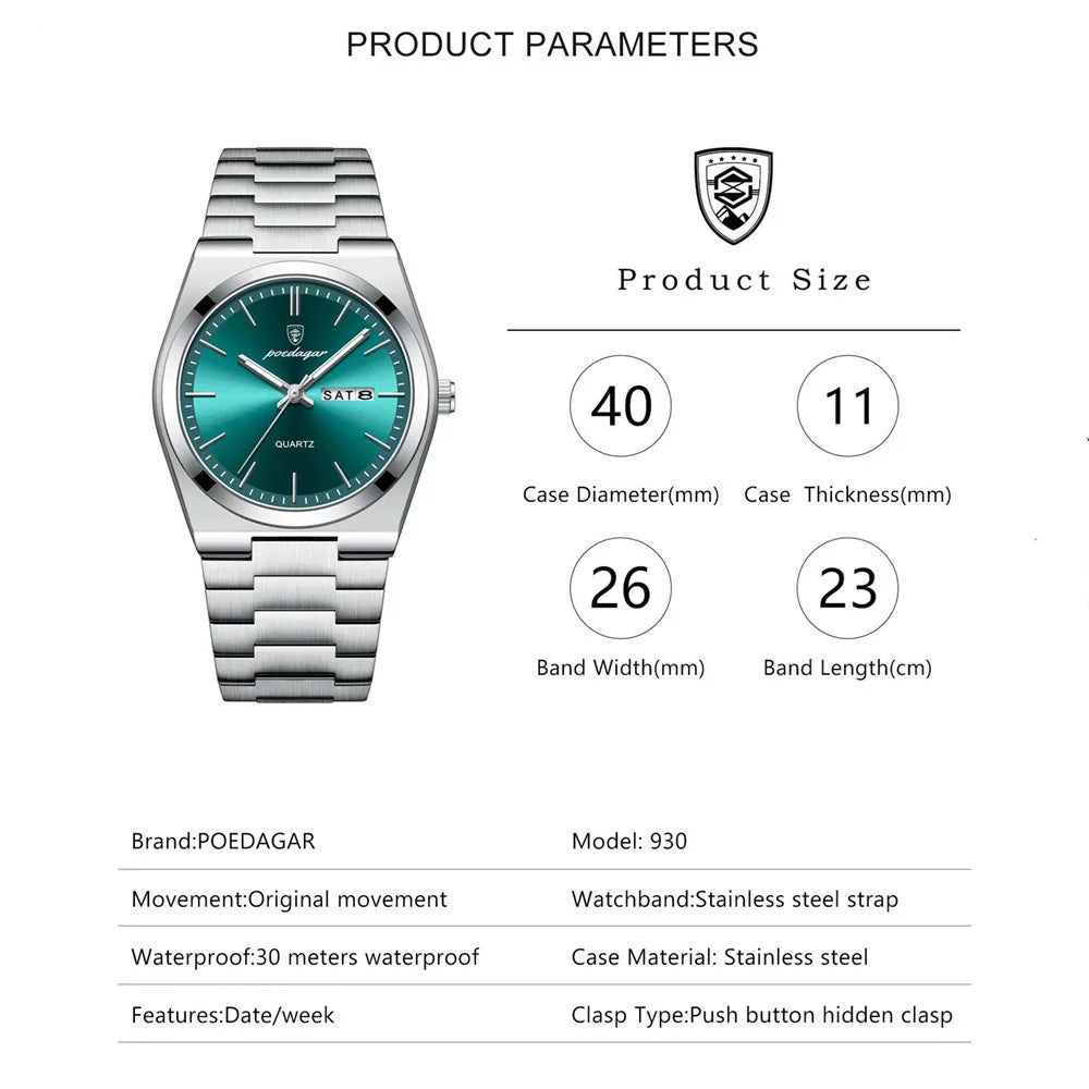 POEDAGAR CLASSIQUE — QUARTZ & CALENDRIER