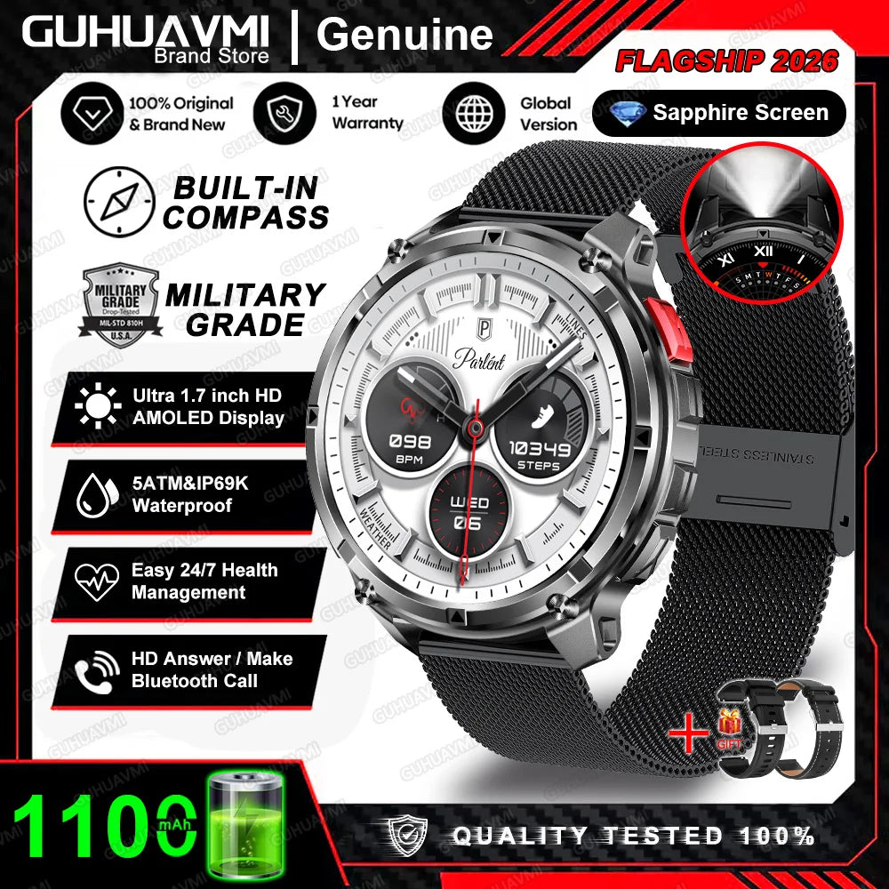2025 MONTRE CONNECTÉE HT33 — AMOLED, APPELS BLUETOOTH & 100+ MODES SPORTIFS